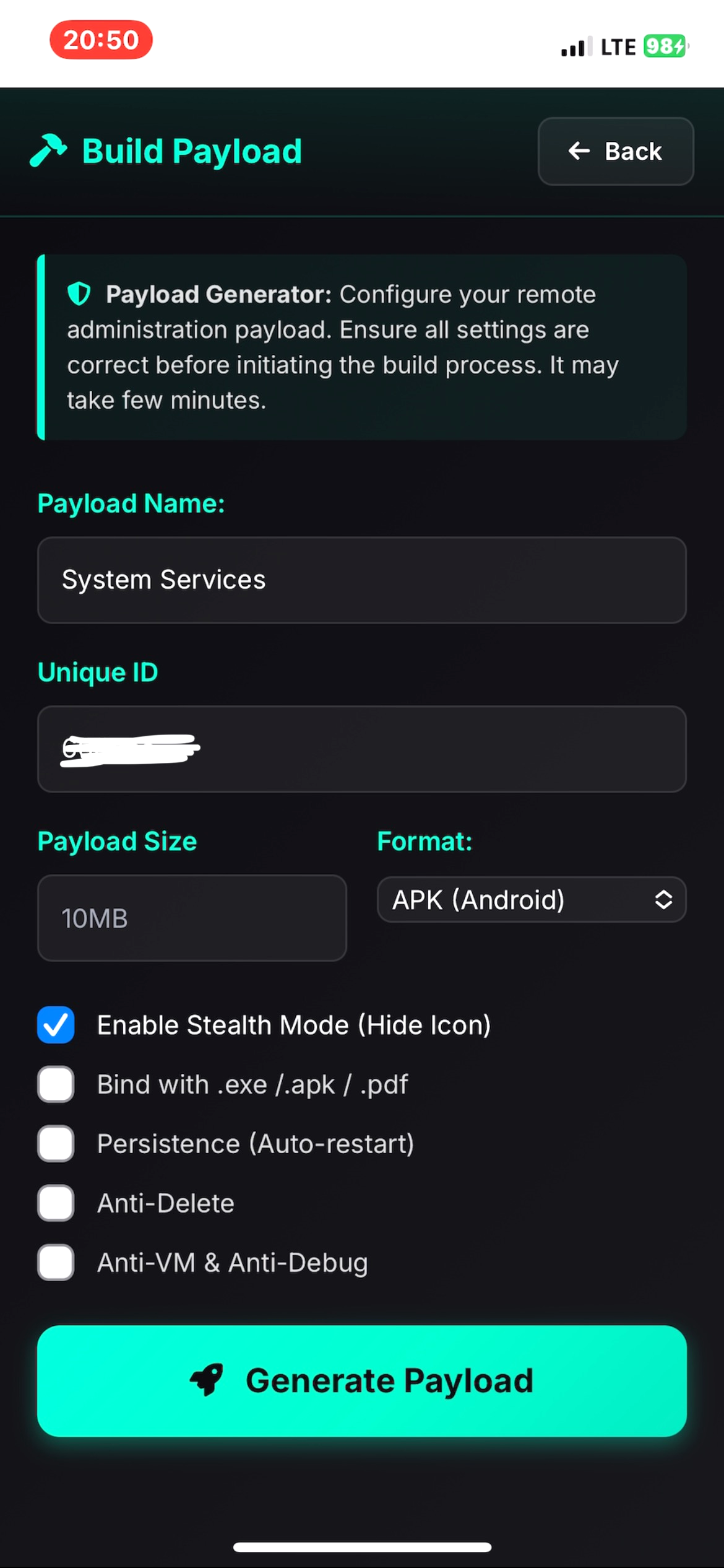 Android RAT dashboard for remote administration and security audits